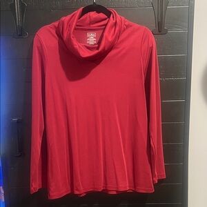 L.L. Bean Red Cowl Neck Top